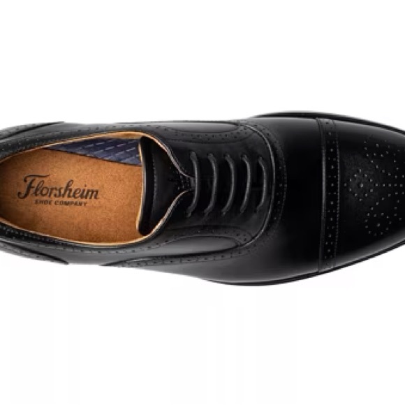 NIB Florsheim Black Smooth Leather Oxfords Black Size 9.5W main image 4